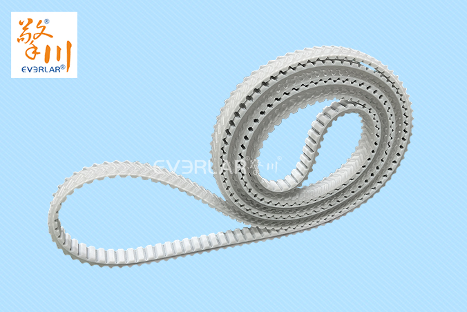 白色聚氨酯PU同步帶加魚骨紋耐磨耐油食品包裝分揀機傳動帶everlar定制