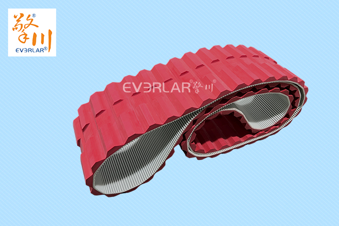 擎川定制PU同步帶加紅膠開槽精準傳動食品包裝生產(chǎn)線聚氨酯傳動帶